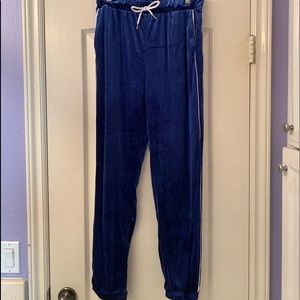 NEW Forever 21 Velvet Piped-Trim Joggers with tags